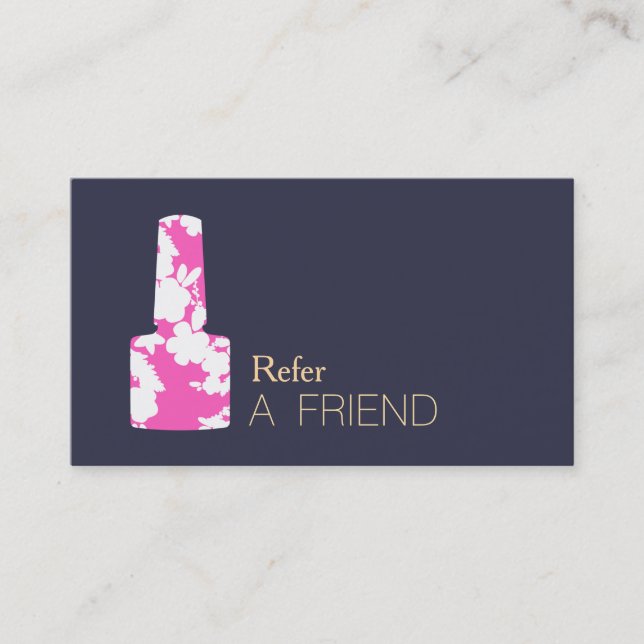 Maniküre Nail Salon Refer A Friend Empfehlungskarte (Vorderseite)
