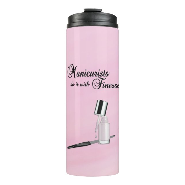 Maniküristen tun es mit Finesse Thermosbecher (Vorderseite)