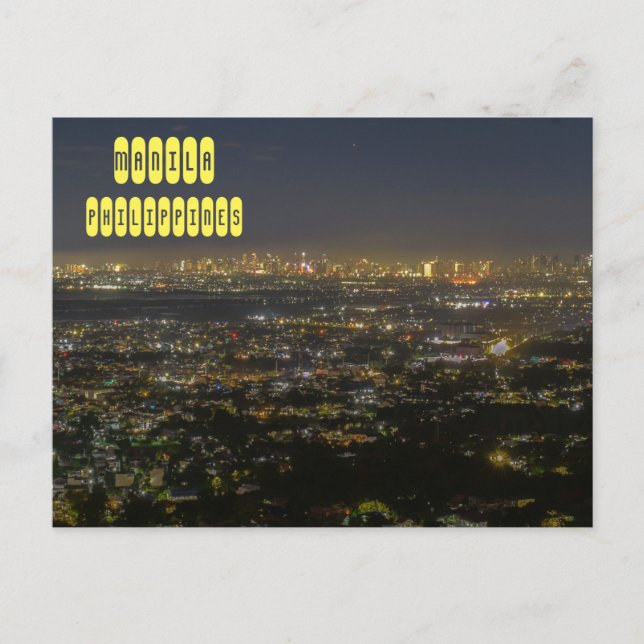 Manila mit Blick Postkarte (Vorderseite)