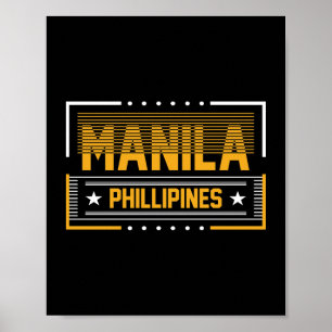 Manila Philippinen Moderne Typografie Reise Design Poster