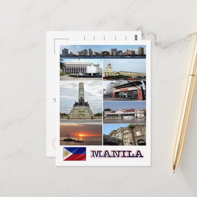 Manila - Philippinen - Mosaik - Postkarte (Vorderseite/Rückseite Beispiel)
