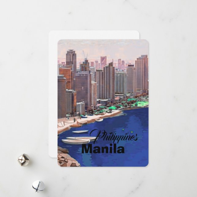 Manila Philippinen Postkarten Kunst,Philippinen Re (Vorderseite/Rückseite Beispiel)