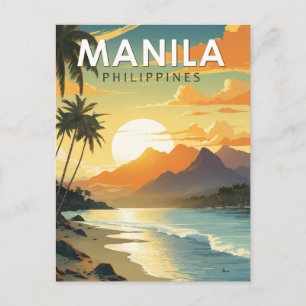 Manila Philippinen Reise Kunst Vintage Postkarte