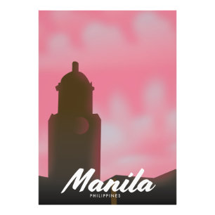 Manila Philippinen Reiseplakat. Fotodruck