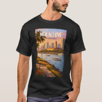 Manila Philippinen Skyline Illustration Reise Kuns