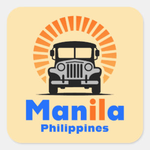 Manila Philippinen Südostasien Quadratischer Aufkleber