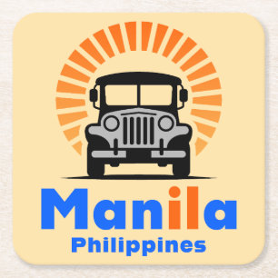 Manila Philippinen Südostasien Rechteckiger Pappuntersetzer