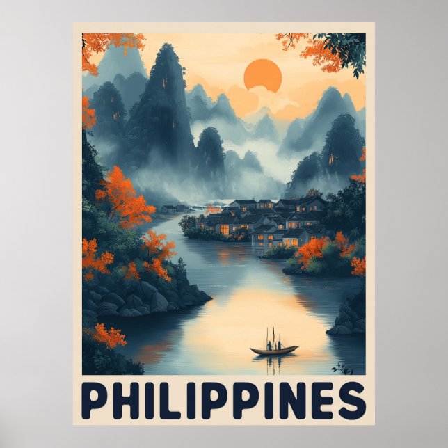 Manila, Philippinen - Vintage Travel Poster (Vorne)
