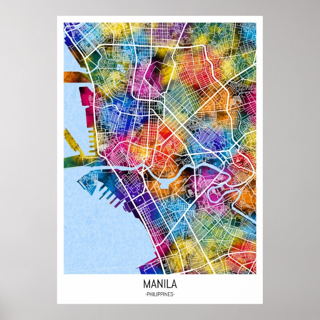 Manila Philippines City Map Poster (Vorne)
