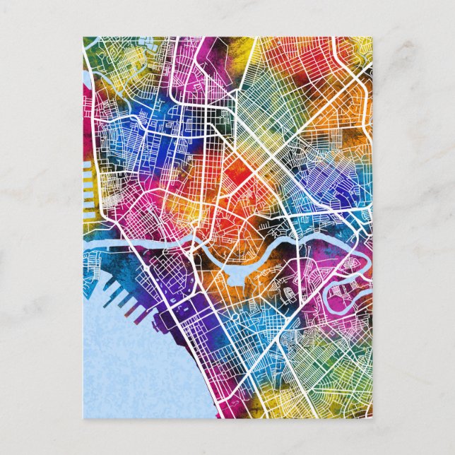 Manila Philippines City Map Postkarte (Vorderseite)