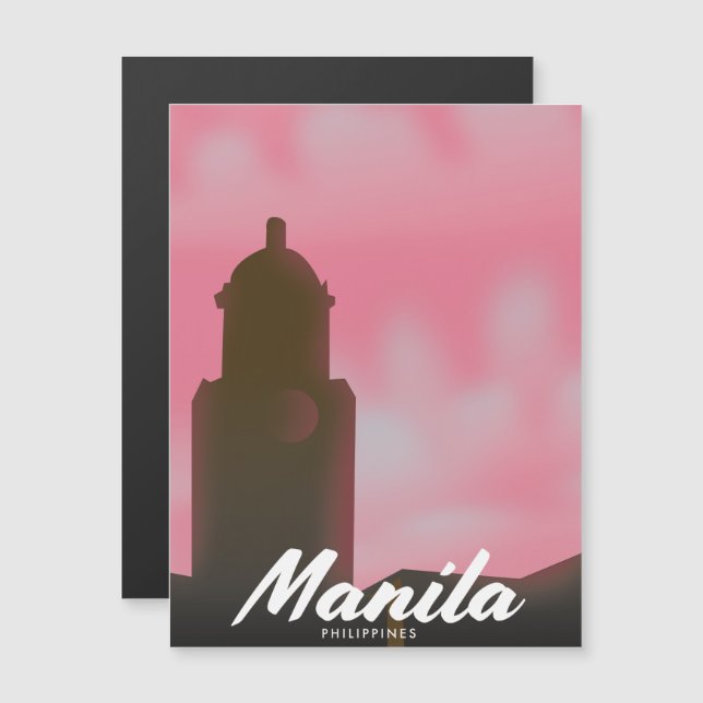 Manila Philippines Reiseplakat. Magnetkarte (Vorne/Hinten)