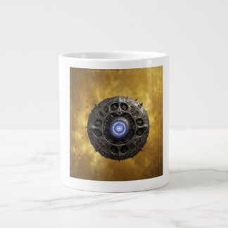 Manipulated Julia Fractal On Gold Background Jumbo-Tasse