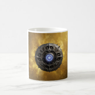 Manipulated Julia Fractal On Gold Background Kaffeetasse