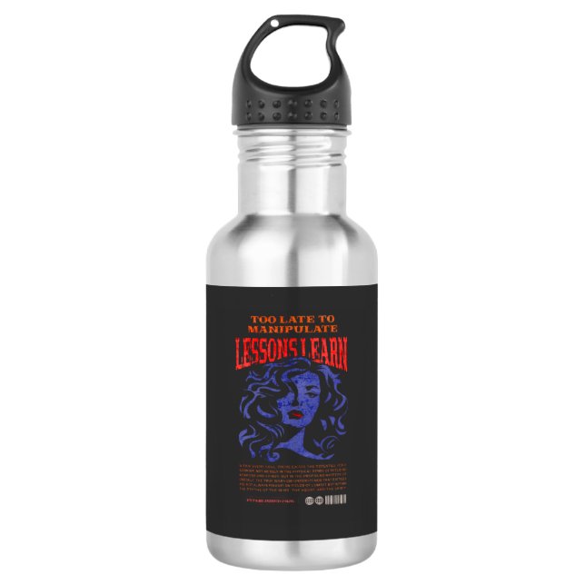 MANIPULIERE LERNSTUNDEN DESIGN WASSERFLASCHE  (Vorderseite)