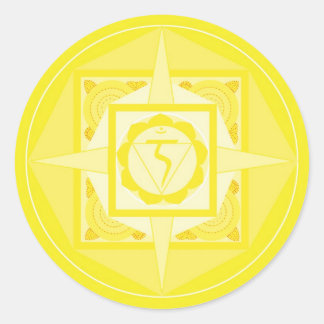 Manipura Chakra Mandala (Solarplexus Chakra) Runder Aufkleber