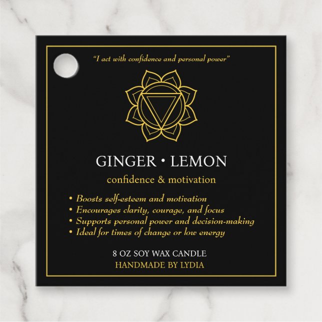 Manipura Solar Plexus Chakra Candle Label  (Vorderseite)