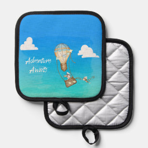 Manique Adventure Attend Hot Air Balloon Singes Animaux