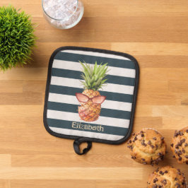 Manique Ananas Tropical cool Marine Bleu Stripes