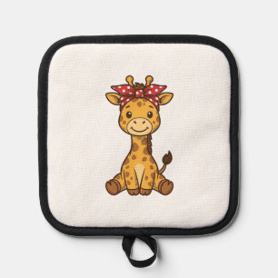 Manique Bébé girafe mignon avec noeud papillon design vect