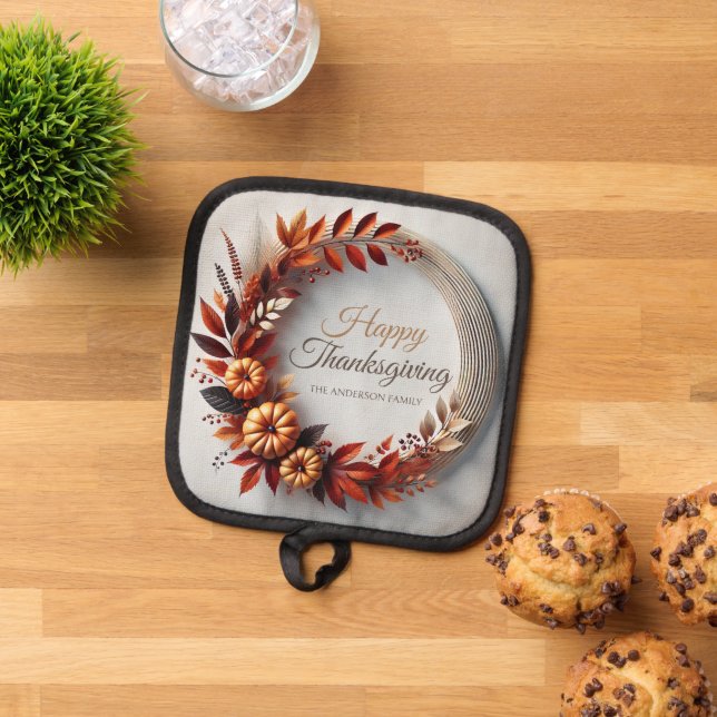 Manique Bon thanksgiving moderne Floral Wreath Custom (De haut en bas)