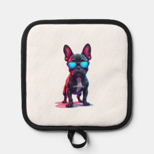 Manique Bouledogue français SciFi portant des lunettes de