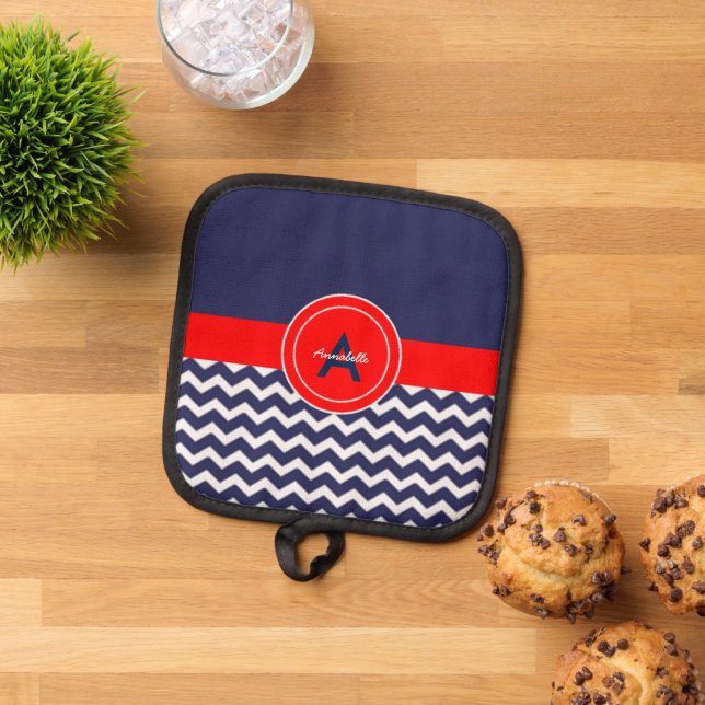 Manique Chevron bleu foncé (De haut en bas)