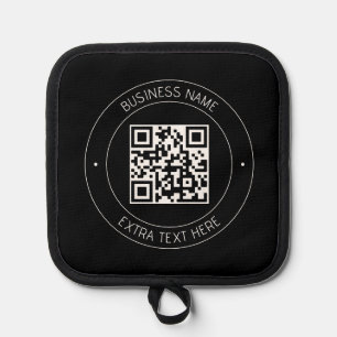Manique Code QR et texte modifiable Noir et blanc