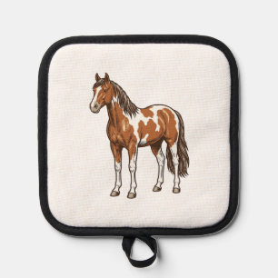 Manique Conception de vecteur de cheval Pinto gravé antiqu