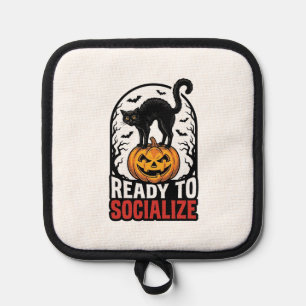 Manique Conception d'humour de fête de chat Halloween soci