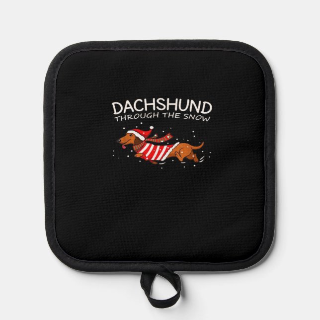 Manique Dachshund Through The Snow Funny Dog Christmas Cla (Recto)