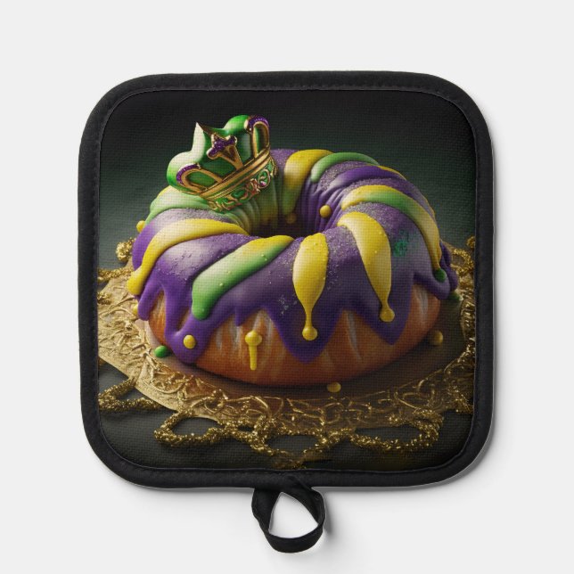 Manique Gâteau Mardi Gras King Avec Couronne (Recto)
