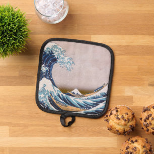Manique Grande vague du tsunami Kanagawa Japon par Hokusai