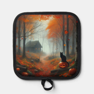 Manique Halloween/Automne/Automne/citrouille/chat