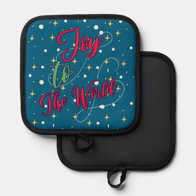 Manique Joy To The World Christmas Potholder Don! (Recto/Verso)