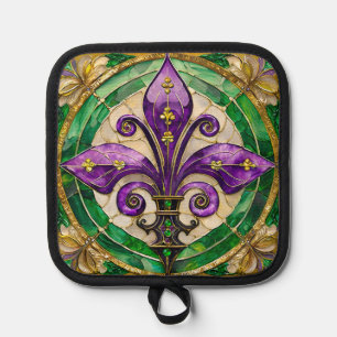 Manique Mardi Gras Vitrail Fleur de lis