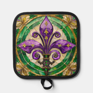 Manique Mardi Gras Vitrail Fleur de lis