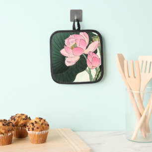 Manique Ohara Koson, Élégante Fleur de Lotus Rose Japonais