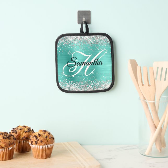 Manique Parties scintillant d'argent Turquoise Foil Fancy  (In situ (suspendu))