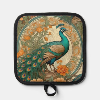 Manique Porte-pot Paon Art Nouveau