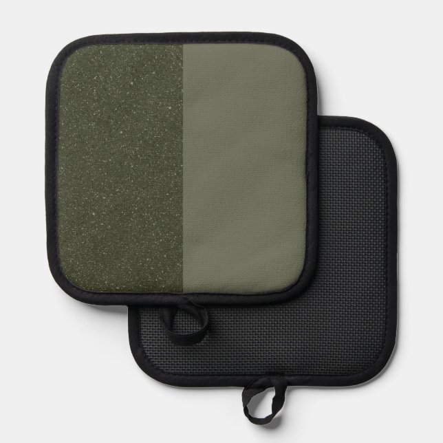 Manique Pot-Pot Vert Moss Deux Tons - Personnalisable (Recto/Verso)