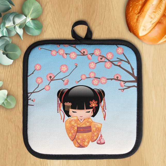 Manique Poupée Ume Kokeshi - Japonaise Geisha Girl Blue (Créateur téléchargé)