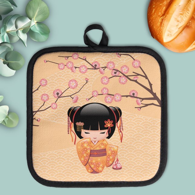 Manique Poupée Ume Kokeshi - Japonaise Pêche Geisha Girl (Créateur téléchargé)