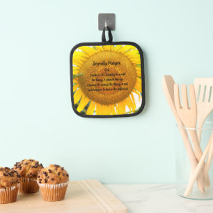 Manique Prière de sérénité Fleur de tournesol jaune Floral