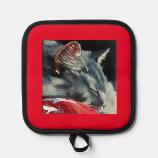 Manique Sleeping on sunny morning Oven Mitts & Pot Holders