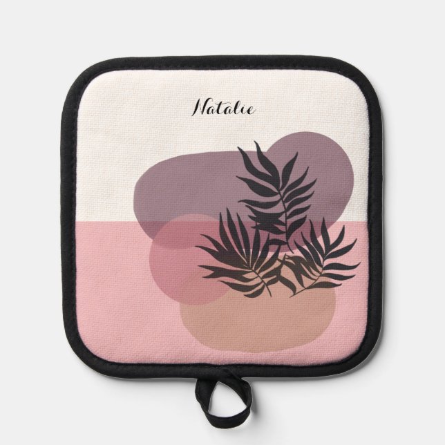 Manique Soft Pastel Pink Abstract Tropical  (Recto)