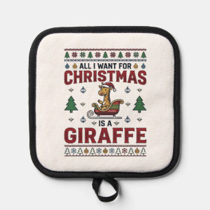 Manique T-shirt de Noël drôle avec girafe et traîneau