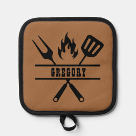 Manique Tablier de grillade marron personnalisé