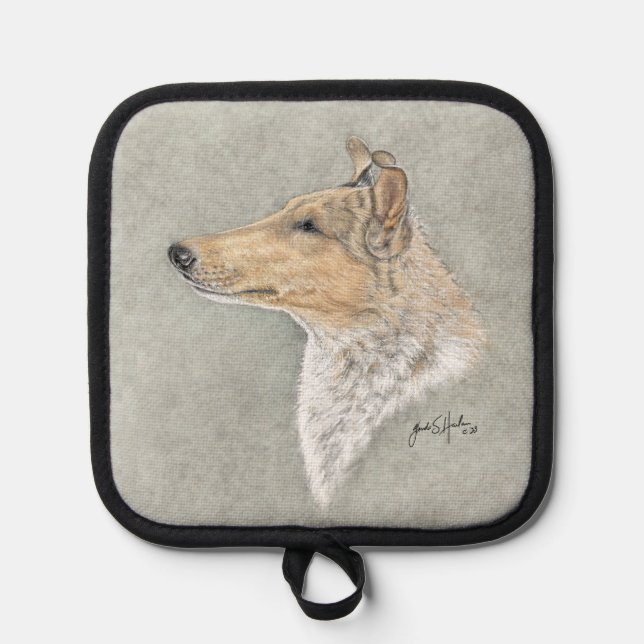 Manique Tablier lisse Collie Art (Recto)