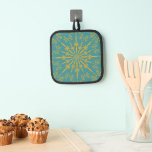 Manique Titulaire de poste Turquoise Retro Mandala
