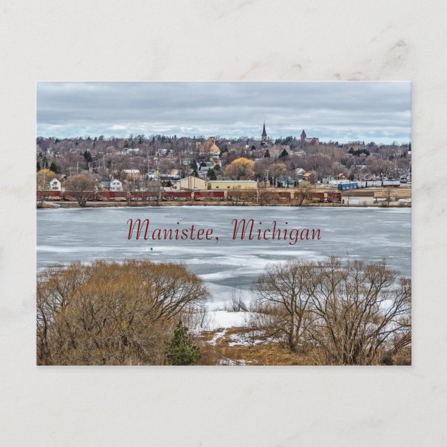 Manistee - Eine kleine Stadt am Lake Michigan Postkarte (Vorderseite)